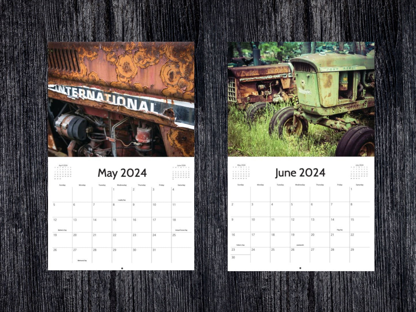 2024 Vintage Tractor 12 Month Calendar
