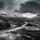 Iceland Art, Ring Road, Night Sky Print, Black and White Landscape Photography, Monochrome Art, Nature Prints,Hanging Clouds,Travel Pictures