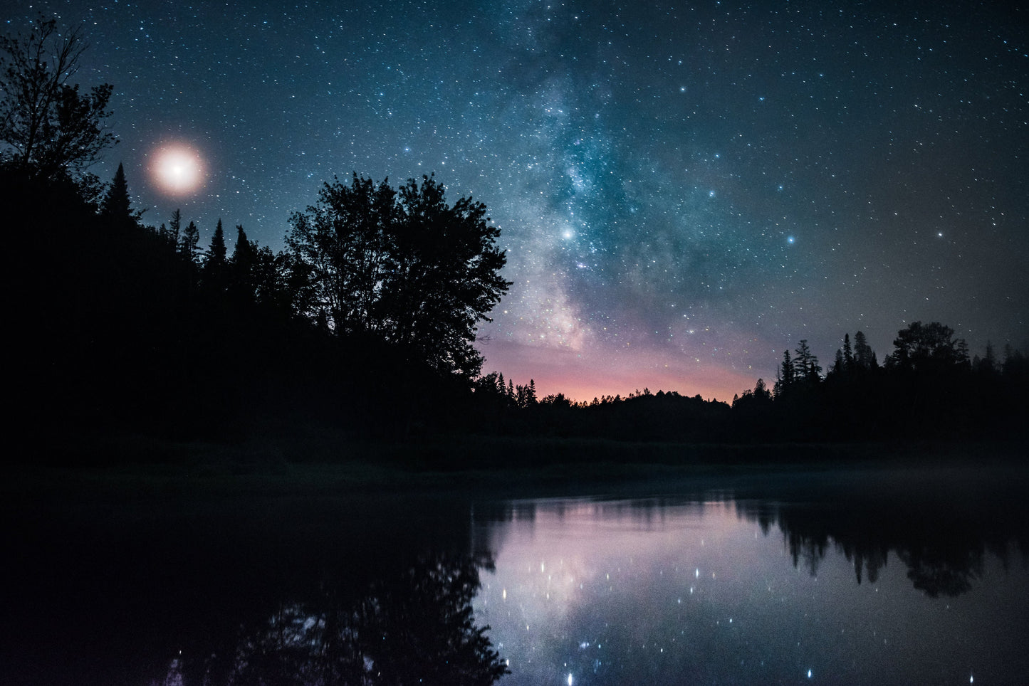 Milky Way and Moose Pond - Adirondacks, NY