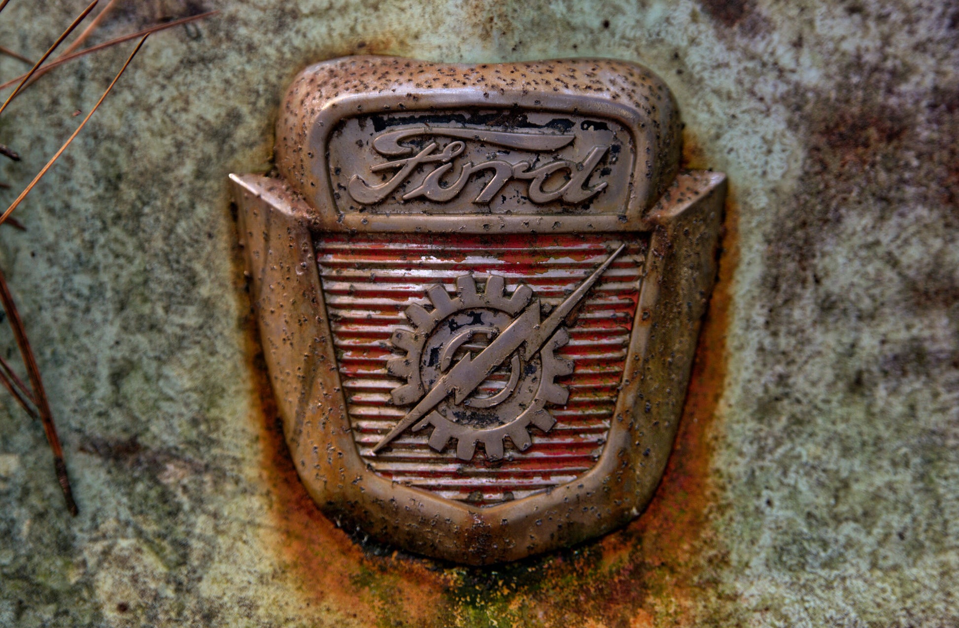 Ford Emblem Photography - Gift for men, Office wall art, Metal wall art, Man Cave Photography