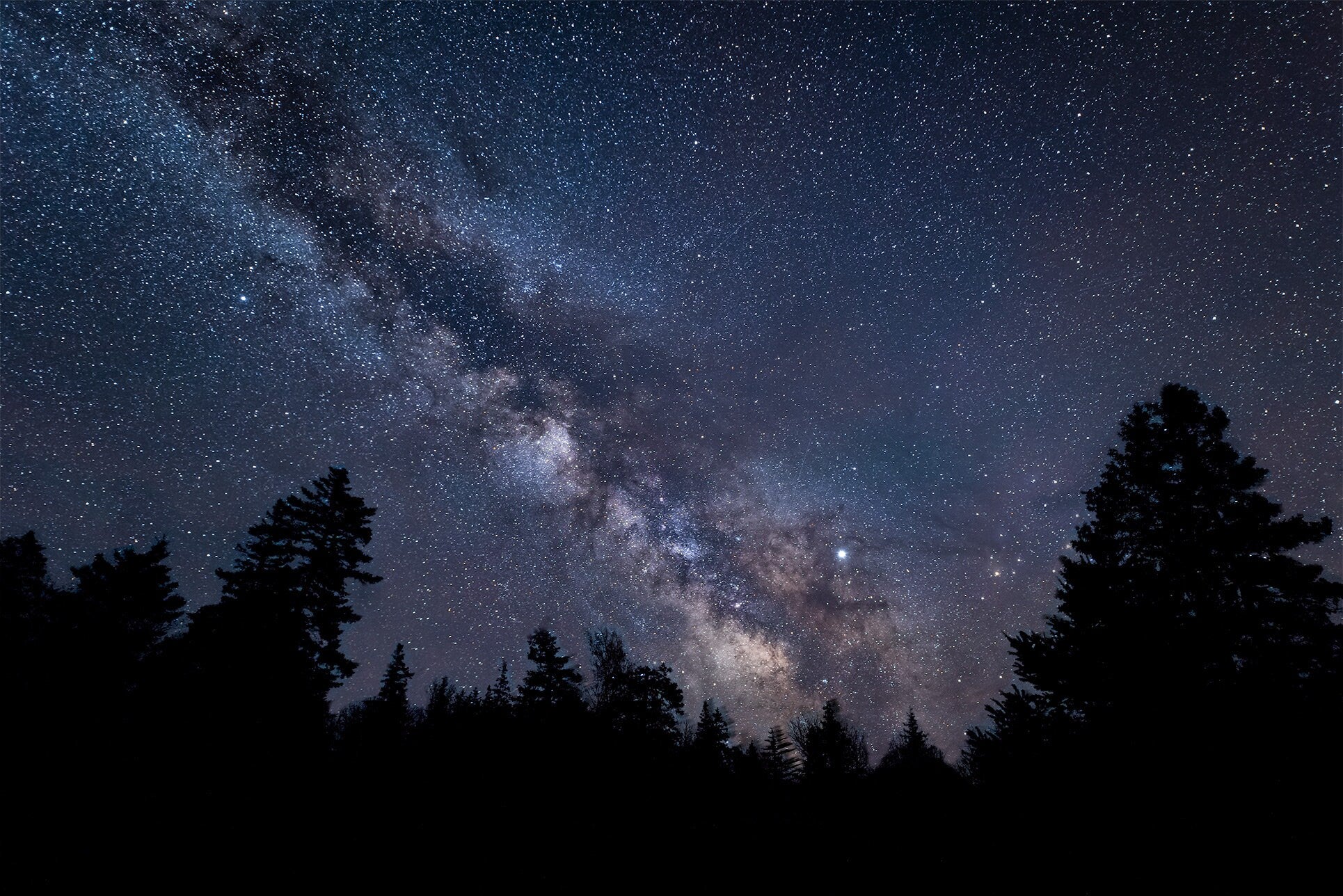 Milky Way over Nova Scotia, Landscape Photography, Night Sky Print Milky Way, Starry Night, Night Sky, Digital Art Print, Silver Foil Print