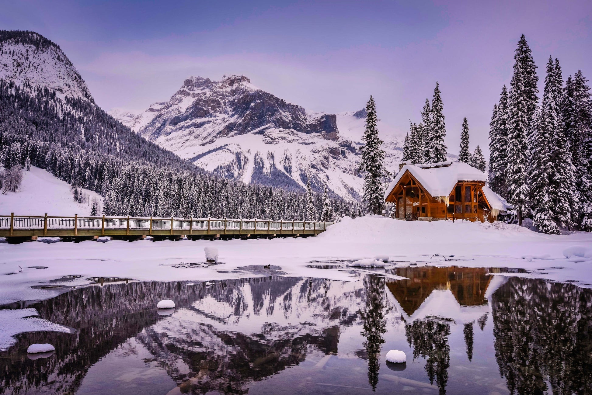 Emerald Lake in Yolo, Canada - Landscape Photography, Banff National Park, Color Print, Blue Hour