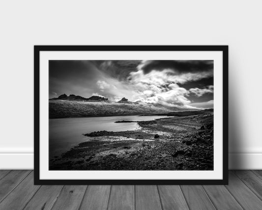 Iceland Art Print, Night Sky Backdrop, Ring Road, Iceberg Photo, Black and White Art Prints, Monochromatic Art, Mountain Print,Travel Photos