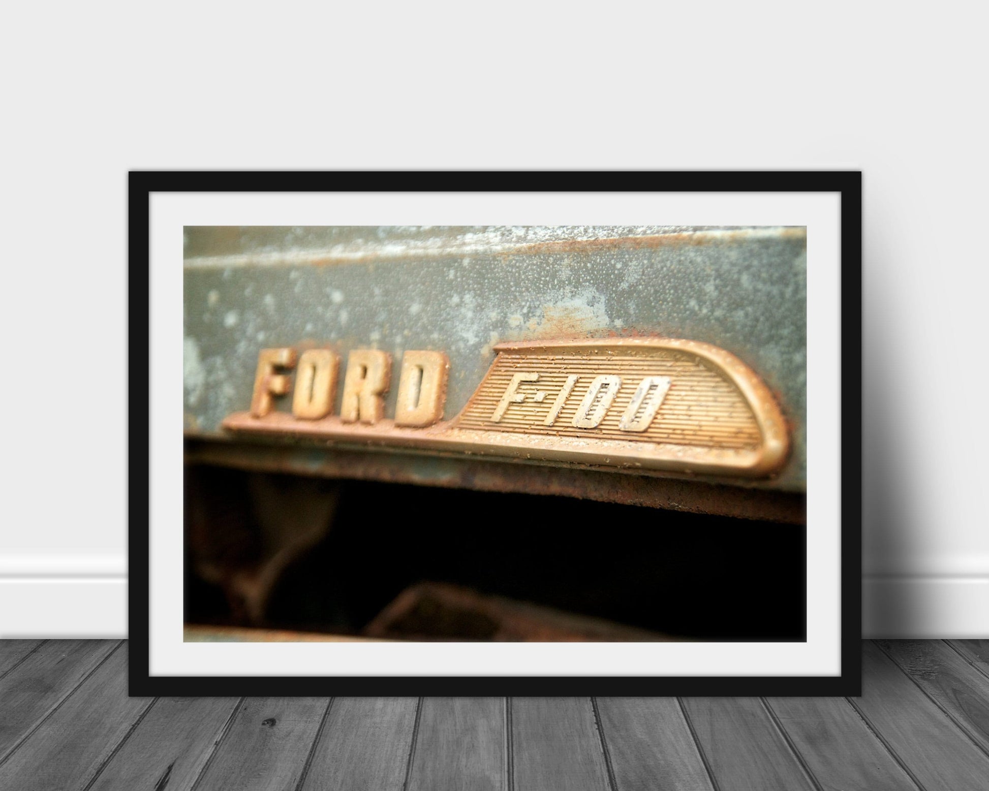 Ford F100, Ford Emblem, Retro Truck Art, Digital Art Print, Fine Art Photography, Garage Art, Mancave Decor,Gifts for Men,Boys Room Wall Art