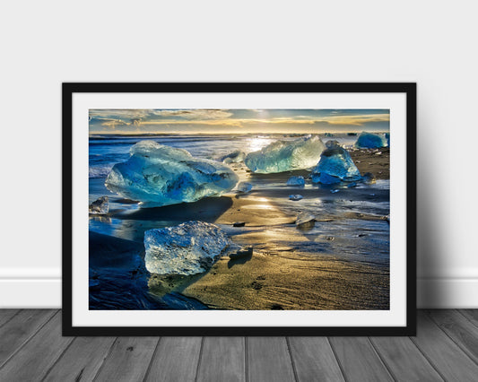 Diamond Beach - Iceland Photography, Nature Photography, Sea Photography, Icelandic Photography, Office Wall Art, Metal Wall Art