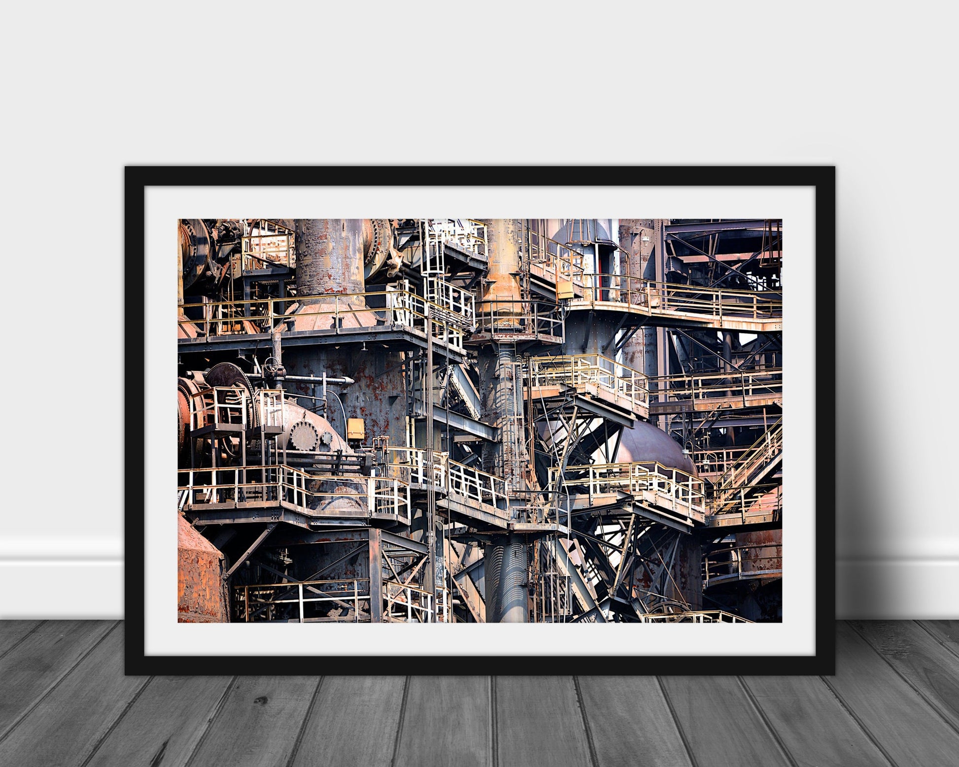 Bethlehem Steel, Bethlehem PA, Steps, Stairs Art Print, Industrial Prints, Rustic Wall Art, Steel Factory Photo, Masculine Decor, Garage Art