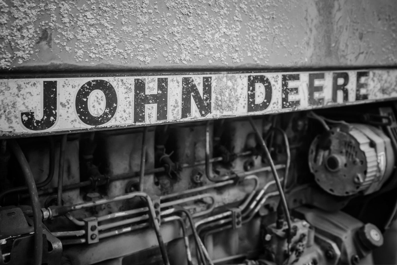 John Deere Tractor - Black & White, Tractor Photography, Americana Photography, Farmhouse Photography, Metal Wall Art