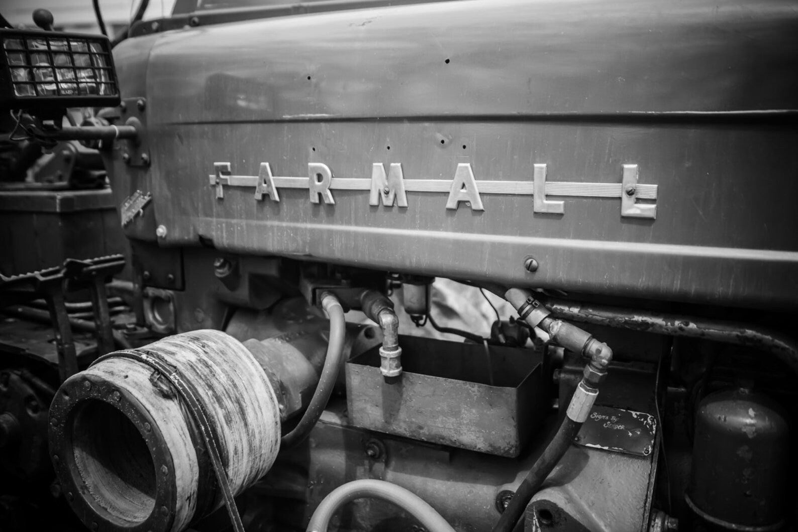 Farmall Tractor Photograph - Black & White - Tractor Photography, Americana Photography, Farmhouse Photography, Metal Wall Art