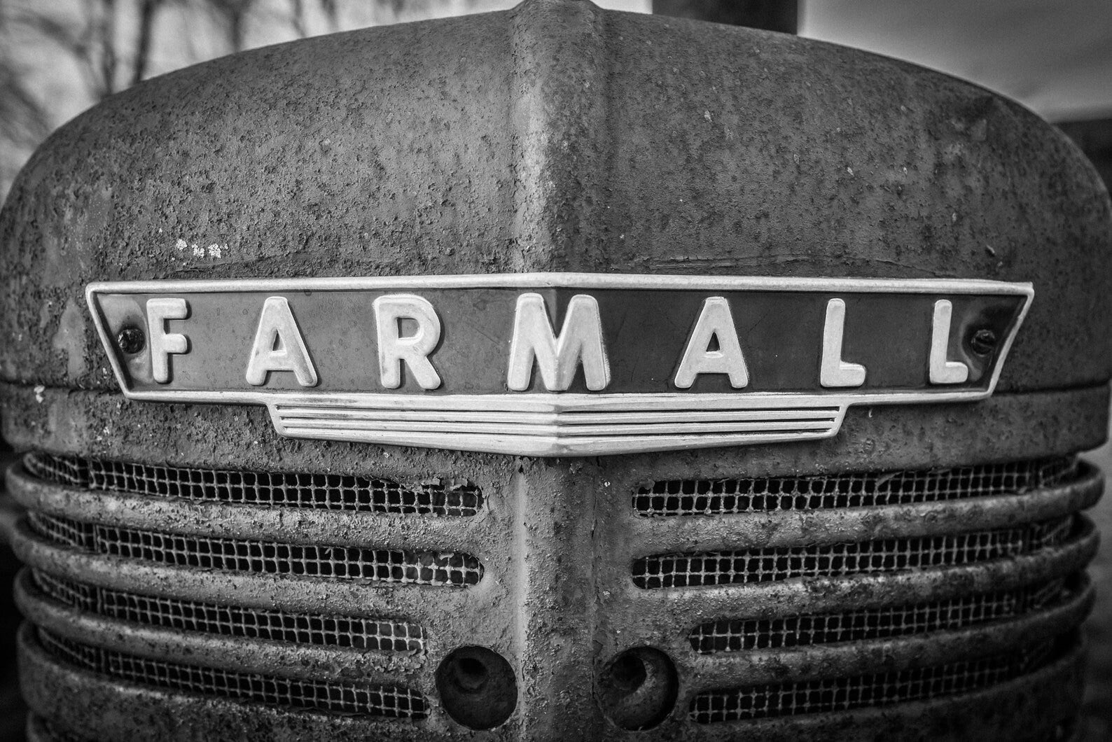 Farmall Tractor Photograph - Black & White, Tractor Photography, Americana Photography, Farmhouse Photography, Metal Wall Art