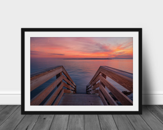 Red Sunset - Jekyll Island, GA - Sunset Beach Photography, Home Decor, Wall Print
