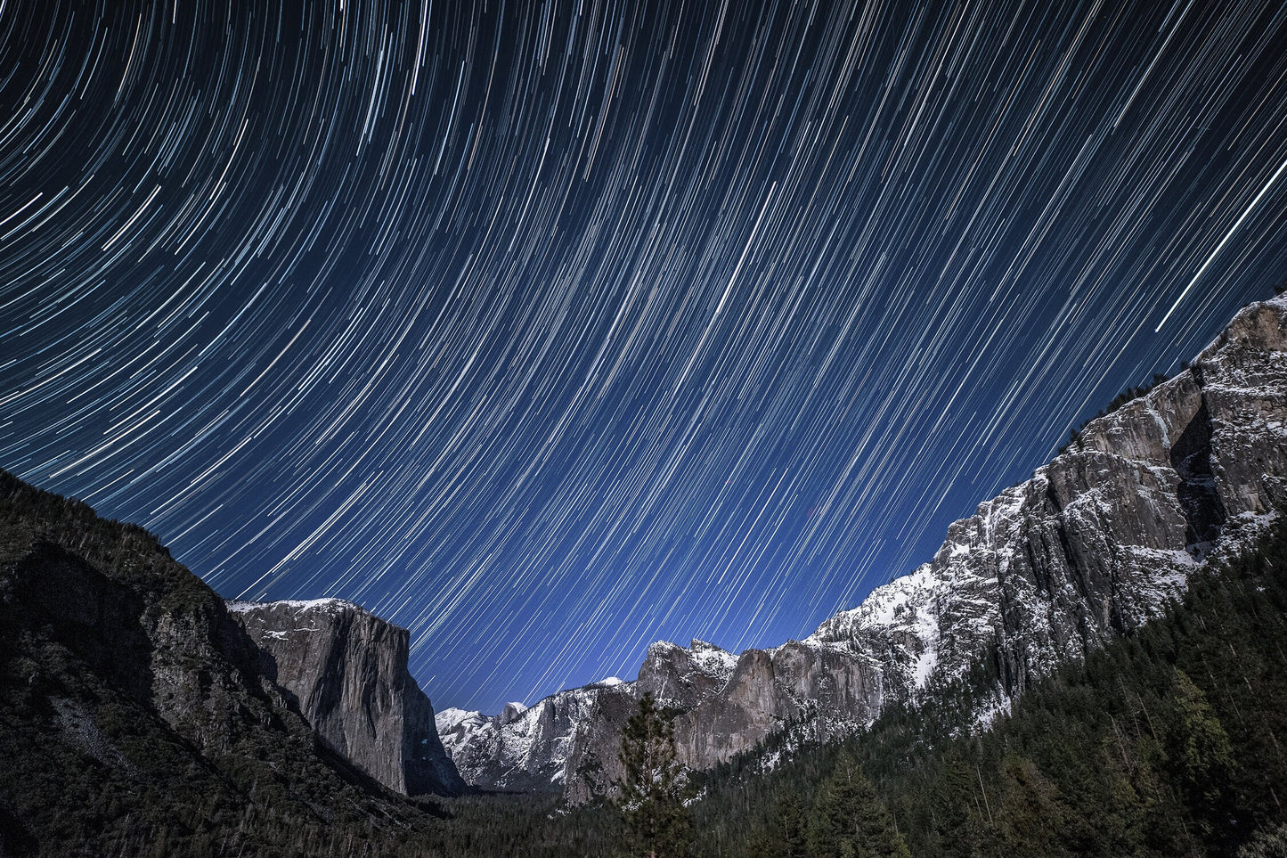Tunnel View in Yosemite National Park - Star Trails, Night, Milky Way, Nature Photography Prints, Adventure Print, Landscape Wall Art