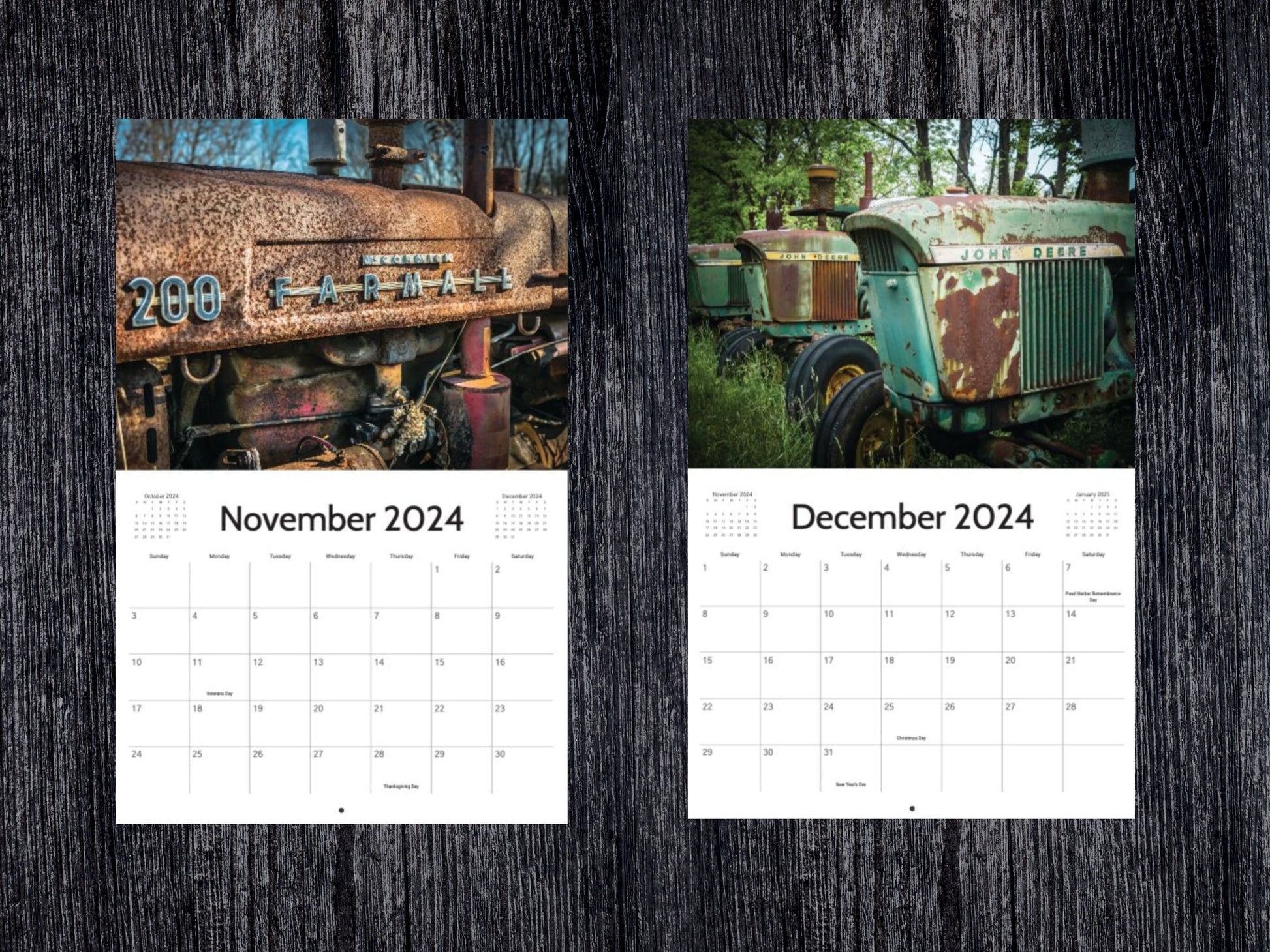 Vintage Tractors 2024 - 12 Month Wall Calendar