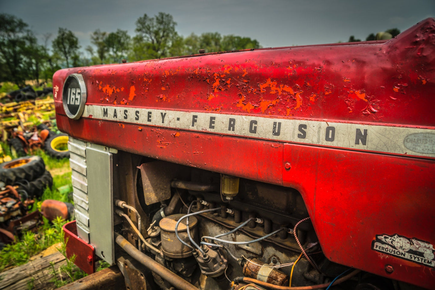 Massey Ferguson Tractor Photograph - Tractor Photography, Americana Photography, Farmhouse Photography, Metal Wall Art, Office Wall Art